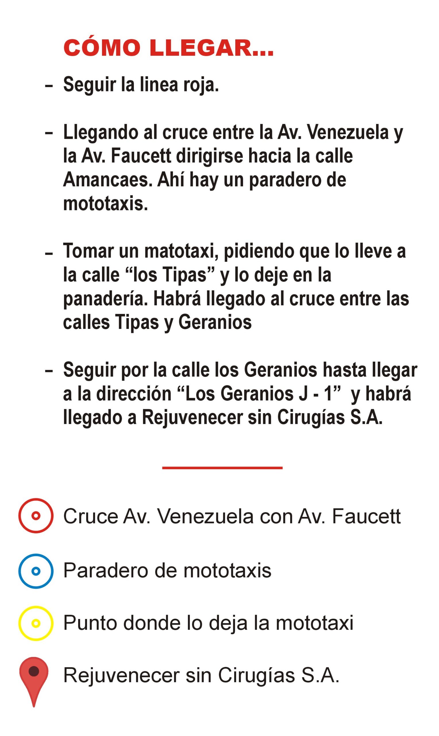 LEYENDA DE COMO LLEGAR