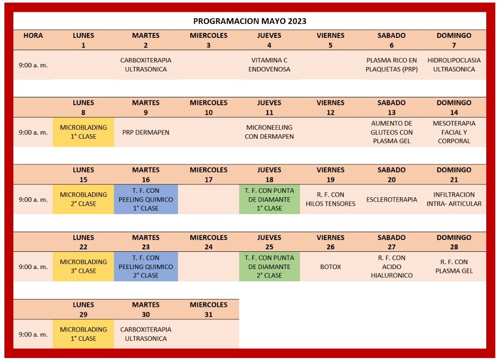 PROGRAMACION DE CURSOS MAYO 2023